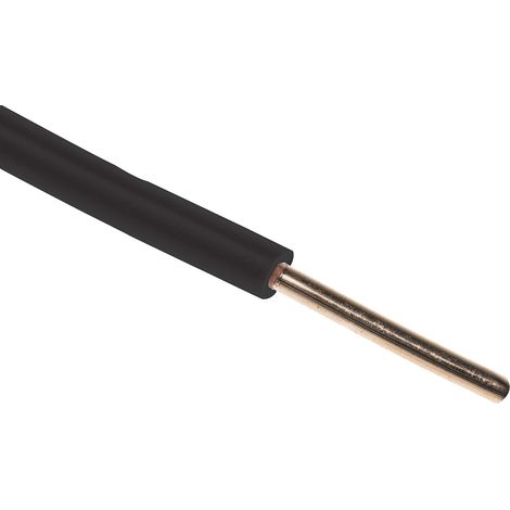 RS PRO Fil de câblage, section 1,5 mm², 600 V Noir Cuivre recuit, Maximum +70 °C, 100m ( Prix pour Bobine de 100 Mètres )