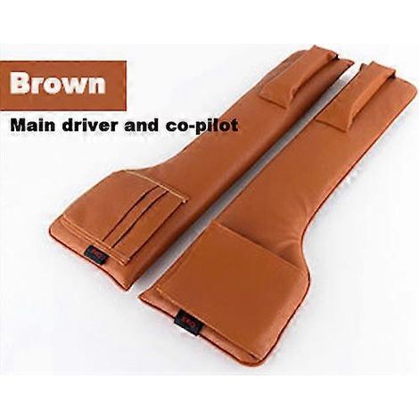 Poches de rangement en cuir PU pour sièges auto, organisateur de voiture, coussinet anti-fuites pour fentes de siège, rembourrage doux (2 pièces marron)