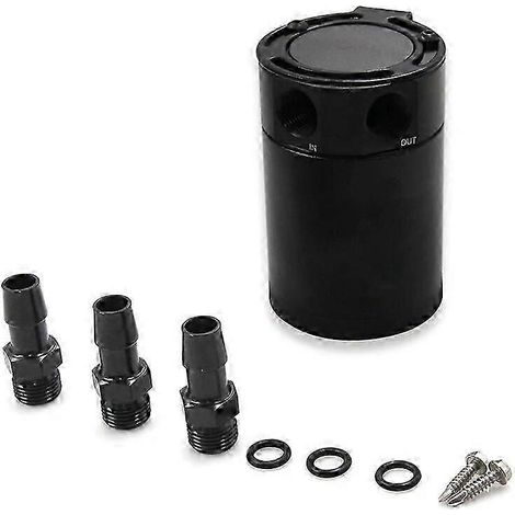Réservoir de récupération d'huile universel pour automobile, séparateur air-huile à chicanes, 2 ou 3 ports, en aluminium, 150 ml, noir (1/5)