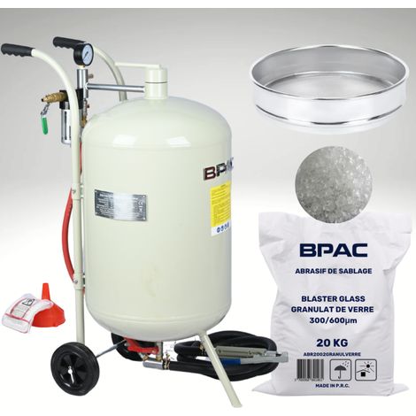 Pack sableuse mobile 75l + tamis + abrasif 20kg 300-600 - BPAC (1/5)