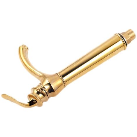 Bassin de comptoir de robinet d'or, robinet d'évier de salle de bains de haute qualité en acier inoxydable résistant à l'usure, robinet d'or (1/3)