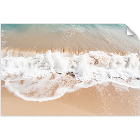Selbstklebendes Poster – Wandsticker Strand Meer Wellen Natur beige 30x20 cm