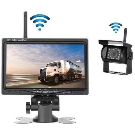 Wireless Backup Camera + 7" LCD Monitor Kit 12V - 24V Waterproof Night Vision Camera Parking System Kit for RV/Bus/Trailer/Van/Truck/Camper (1/4)