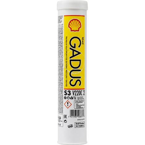 Graisse Shell Gadus S3 V220C 2 EP NLGI 2 pour roulements hautes performances, cartouche de 400 g (1/4)