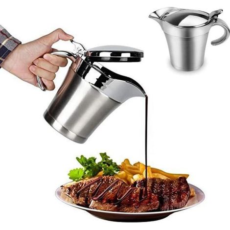 Saucière isotherme en acier inoxydable - - 450 ml - Couvercle à charnière - Double paroi - Antirouille (1/5)