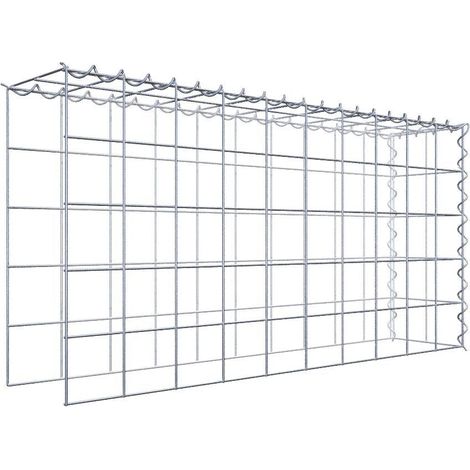 Gabiondeco - Gabion - Element de prolongation en hauteur et en longueur 100 cm x 50 cm x 20 cm (L x H x P). maille 10 x 10 cm. Spirale. Attention il manque deux gri... (1/5)
