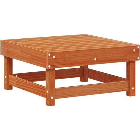 Tabouret de jardin, pin massif, ciré marron (1/5)