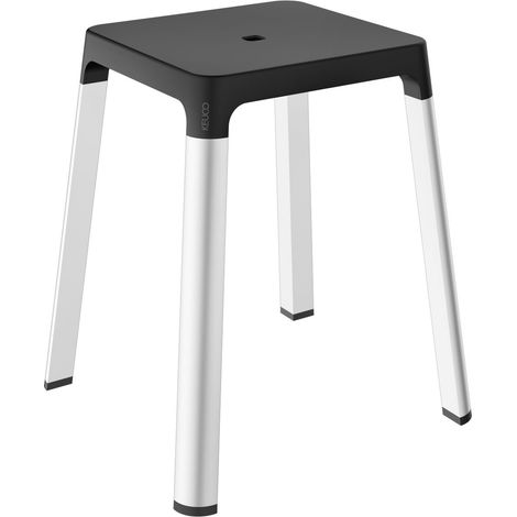 KEUCO AXESS Taburete de baño plata-eloxiert/negro, 35082170037