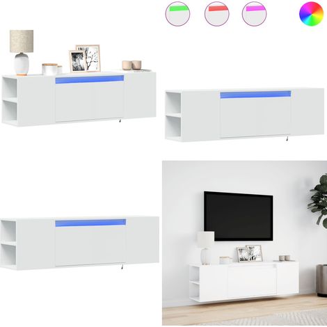vidaXL TV-Wandschrank mit LED-Beleuchtung Weiß 135x31x39,5 cm (1/5)