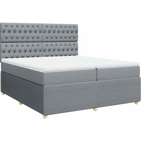 Maison Exclusive - Cama box spring con colchón tela gris claro 20