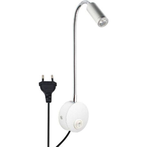 Applique Murale - Bras Flexible Col De Cygne - Lampe LED 3 W 220 V - Pour Chevet Bureau Lecture - Argent - 1 Pièce (1/5)