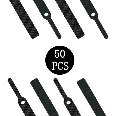 NALOOKAMIC Lot de 50 Attaches Câbles, Serres-Câble,Ties Straps Réutilisables Réglable Noir 10mm x120mm (1/4)