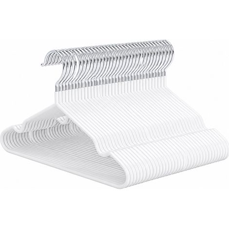 Cintres enrobés plastique antidérapants blanc pur 70
