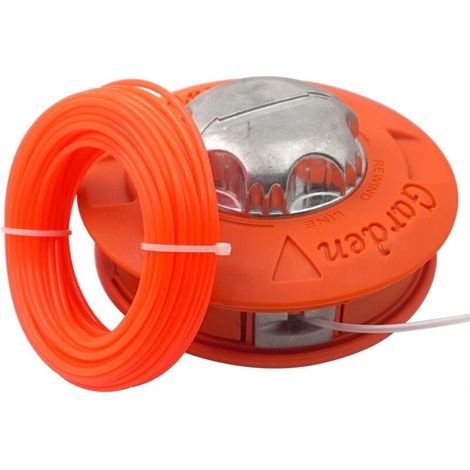 Tête de bobine de rechange M10 x 1.25mm pour débroussailleuse. Fil gauche avec 15m x 2.4mm, couleur orange. (1/5)