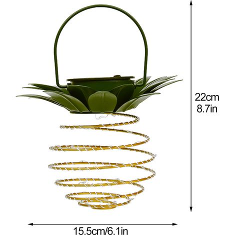 Lampes solaires lanternes en fer, guirlande lumineuse LED en fil de cuivre étanche pour décoration extérieure de jardin. (1/5)