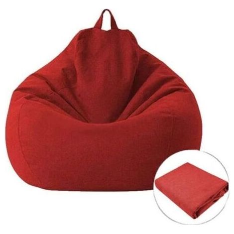 Bardusch - Housse de Pouf Poire - AMOUNE - 80x90 cm - Coton et Lin - Lavable - Confortable pour Adultes et Enfants (1/4)