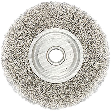Cepillo de alambre de acero inoxidable de 12,7 cm (5 pulgadas) para amoladoras de banco: pulido, desbarbado, eliminación de óxido y pintura (1 unidad) (1/5)