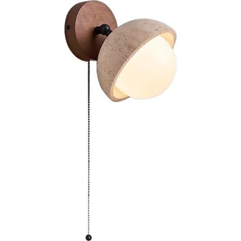 Applique da parete in vetro bianco latte, applique da bagno in travertino giallo naturale, lampada da corridoio con angolo girevole, moderna lampada da parete per interni.