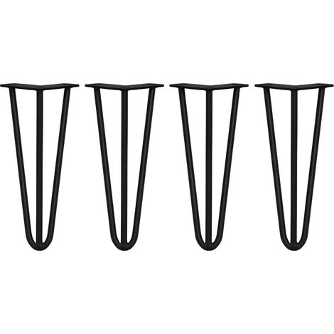 4 Gambe per Tavolo a Forcina SkiSki Legs 30,5cm Acciaio Nero 3 Rebbi 12mm (1/5)