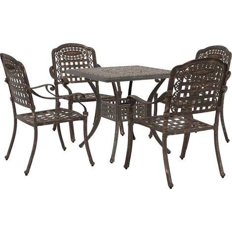 Maison Exclusive - Set di Tavolo da Giardino 5 pcs Bronzo Alluminio pressofuso