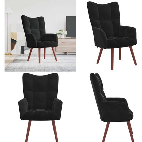 Relaxsessel Schwarz Samt - Sessel - Samt Sessel - Schwarzer Sessel - Wohnraum Dekoration - Lounge Sessel - Home & Living (1/5)