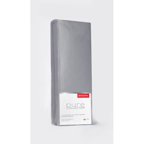 Drap-housse satin 140x200 Gris (1/4)