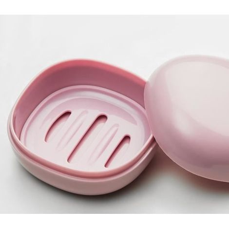 Bärenförmige Seifenschale, tragbare Mini-Seifenbox, für Reisen, Wandern, Dusche, Badezimmer, Schule, rosa, 1 Stück (1/4)