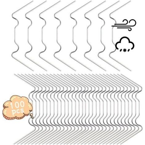 Edelstahl-Gewächshaus-Verglasungsclips, Metall-Federklemmen mit W-förmigem Draht, 1,6 mm dick, Gewächshauszubehör für Hohlplattenklemmen, 100 Stück