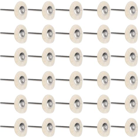 Lot de 30 mini-brosses plates à spirale pour le décapage de peinture, la sculpture sur bois et le polissage, diamètre intérieur 3 mm, diamètre extérieur 25 mm (aspect crinière de mouton). (1/4)