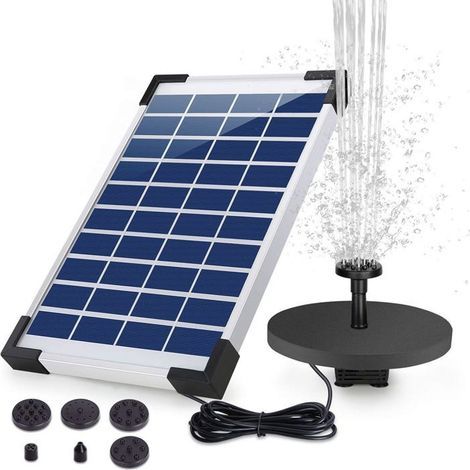 -Fontaine Solaire Extérieur Flottante,Pompe Bassin Solaire Avec Batterie,Pour Jardin D\'Aquarium Bain D\'Oiseau D\'Étang Fonta (1/4)