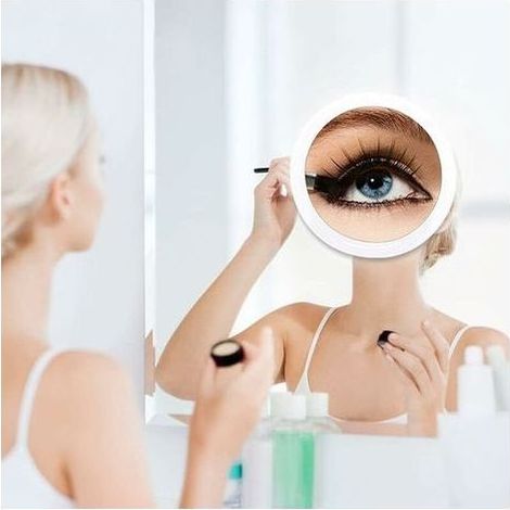 Miroir grossissant x20 avec ventouses (15 cm de diamètre) – Idéal pour le maquillage, l'épilation, l'extraction de points noirs et la mise en forme des sourcils – Parfait pour la maison et les voyages (1/5)