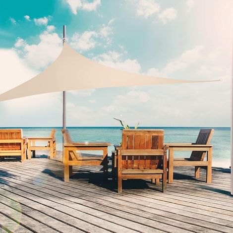 YMYNY Wasserdichtes, dreieckiges Sonnensegel aus atmungsaktivem HDPE-Gewebe mit UV-Schutz, langlebig und atmungsaktiv für Garten, Terrasse, Camping, Partys und Pool, inklusive 3 Seilen (1/4)