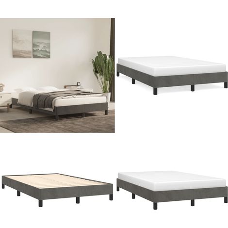 Bettgestell ohne Matratze Dunkelgrau 120x190 cm Samt - Samtsofa - Doppelbett - Boxspringbetten - Bettgestell - Schlafzimmermöbel - Home & Living (1/5)