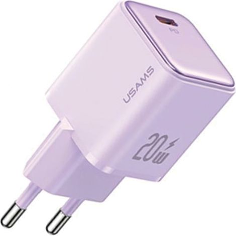 Usams Netzwerk-Ladegerät 1xUSB-C PD20W (nur Stecker) PD3.0 Schnellladung lila/lila X-ron Serie CC183TC03 (US-CC183) (1/4)