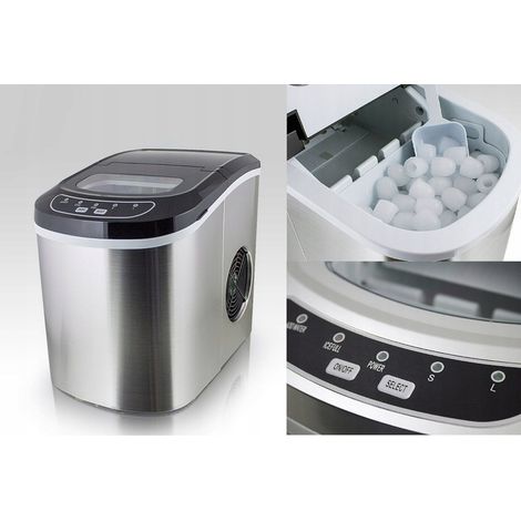 FABBRICATORE DI GHIACCIO PER BAR DOMESTICO, ACCIAIO INOX, EFFICIENTE 15KG/24H
