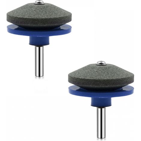 Afilador de cuchillas para cortacésped de 2 piezas, afilador universal para taladro manual (azul) (1/5)