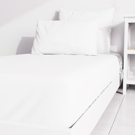Drap housse uni 80x190 cm ZZZ blanc