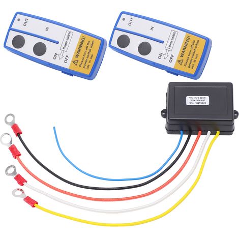 Kit de télécommande sans fil pour treuil de 23 m (75 pi) avec piles, antenne intégrée et indicateur LED. Universel pour voiture, VTT et camion. (1/5)