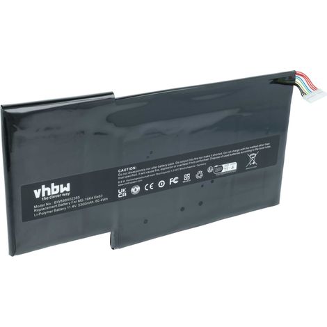 vhbw Akku Ersatz für MSI MS-17B1, MS-16K4, BTY-U6J, BTY-M6J, MS-17B7, MS-17B6, MS-17B5, MS-17B4 für Notebook (5300 mAh, 11,4 V, Li-Polymer) (1/5)