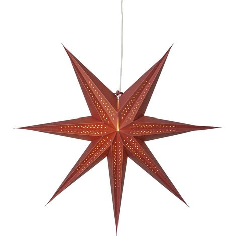Star Trading Grande étoile en papier 'Point' en rouge, motif décoratif plié et perforé, 7 branches, Ø 60 cm (1/4)