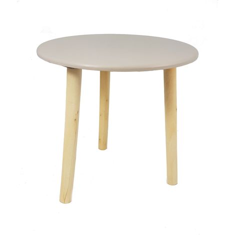 Deko Holz Tisch taupe - 30x30 cm - kleiner Beistelltisch Sofatisch Blumenhocker