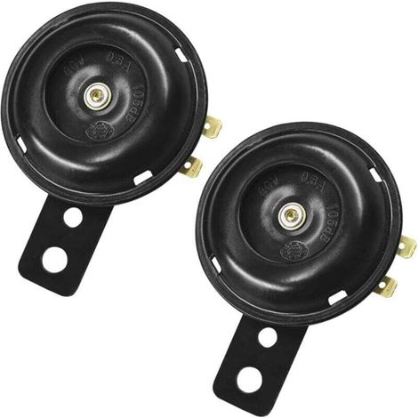 2er-Pack elektrische Motorradhupe, Universal 12V, multifunktionale wasserdichte runde Motorradlautsprecher, Autozubehör, für Elektrofahrzeuge und Roller - Crezuo