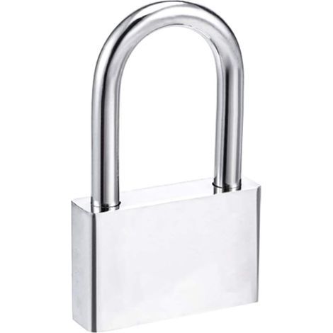 Lamondre Cadenas 50 mm Cadenas à 4 clés, Boîtier en Acier Trempé,Longue Anse Diamètre 8 mm,Exterieur Cadenas pour Casier,Garage,Clôture,Jardin (1/5)