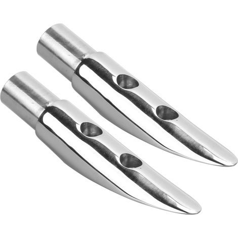 2 supports de main courante d'extrémité en acier inoxydable 316 pour bateau, tube de 7/8 po (1/5)