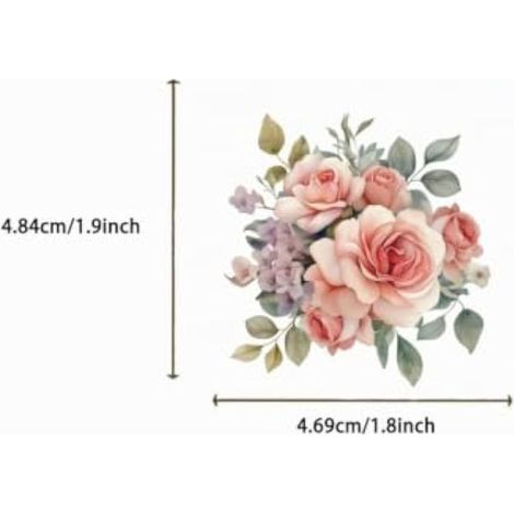 Autocollants papillons et fleurs (50 pièces), autocollants papillons pour scrapbooking, autocollants fleurs vintage, autocollants papillons transparents pour la décoration de scrapbooking et d'envelop (1/3)