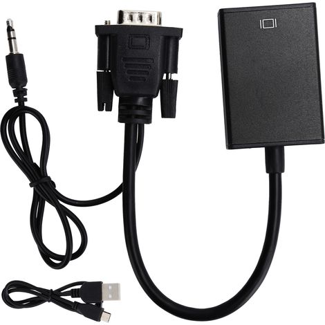 Convertisseur de Signal Analogique-Numérique avec Alimentation Audio et Câble HD Adaptateur E305 Noir (1/5)
