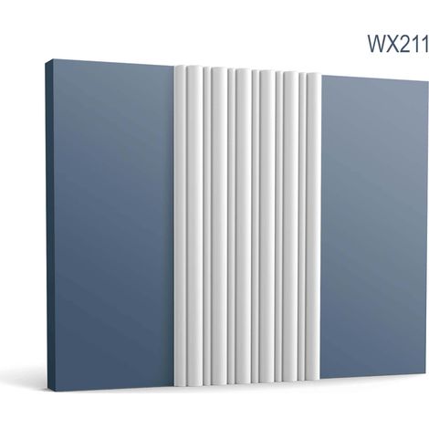 3D Rivestimento murale Orac Decor WX211 FLUTE Pannellatura Pannello acustico Fregio Cornice Parete modanatura aspetto stucco modanatura design moderno bianco 2 m (1/4)