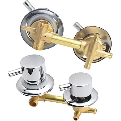 Kabellose Duscharmatur aus Messing mit 2/3/4/5 Auslassöffnungen, 10/12,5/14,5 cm Abstand, Mischbatterie und Umsteller für Duschkabinen (3-Wege-Anschluss, 10 cm Rohrdurchmesser) (1/5)