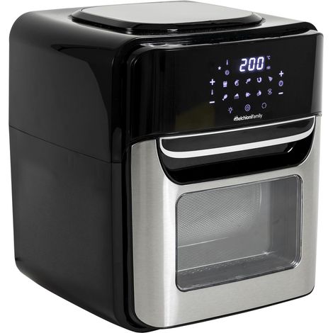 Melchioni 118340034 Einzelfritteuse, 12 l, unabhängig, 1700 W, Heißluftfritteuse, schwarz, Edelstahl (1/5)