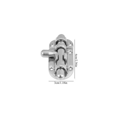 Serratura a scrocco per porta, chiusura marina argento in acciaio inox 316 (60 mm / 2,4 pollici) - Crezuo